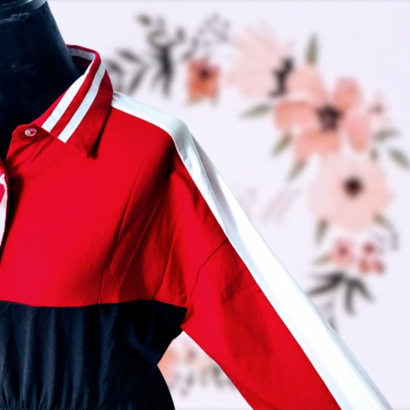 🎉HP*Last One*🆕 Sporty Color-block Polo Shirt Dress M - Picture 5 of 9